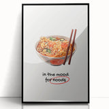 Large abstract wall art in mid-century modernist style, featuring swirling blue and gold tones on a framed acrylic print.