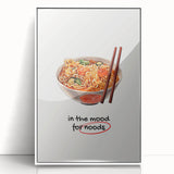 Acrylic print of a modern art deco poster featuring culinary motifs in black and white, ideal for kitchen wall decor.