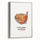 Landscape art painting featuring a colorful, vintage poster design on a black framed canvas, ideal for dining room decor.