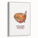 Vintage poster art featuring vibrant, colorful fruits on a black background, framed canvas, ideal for living room decor.