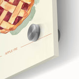 Close-up of large abstract wall art featuring assorted pastries in vibrant colors on acrylic glass.