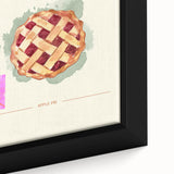 Close-up of black wall art featuring colorful pastries on a textured, framed canvas, ideal for living room decor.