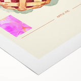 Art deco poster featuring an assortment of pastries in muted colors on rolled canvas, suitable for dining room wall art.