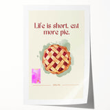 Rolled print featuring an array of pastries in soft watercolor tones, ideal for art wall dining room.