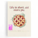 Large black and white wall art on stretched canvas featuring assorted pastries, ideal for kitchen decor.