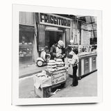 Large abstract wall art on acrylic glass, featuring a blend of vibrant colors, ideal for bedroom or dining room decor.