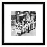 Extra large framed abstract art print featuring colorful, textured swirls, ideal for living room decor.