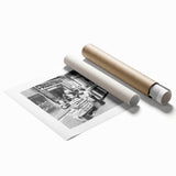 Extra large rolled print featuring a floral art design in pastel shades.