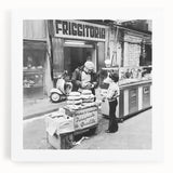 Large black and white canvas featuring a bustling kitchen scene, ideal for kitchen wall art.