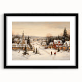 Snowy Christmas Village – Nostalgic Christmas Art Prints