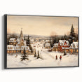 Snowy Christmas Village – Nostalgic Christmas Art Prints