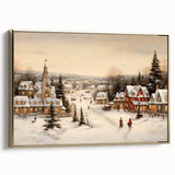 Snowy Christmas Village – Nostalgic Christmas Art Prints