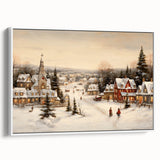 Snowy Christmas Village – Nostalgic Christmas Art Prints