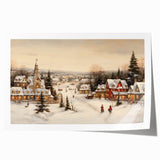 Snowy Christmas Village – Nostalgic Christmas Art Prints