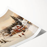 Snowy Christmas Village – Nostalgic Christmas Art Prints