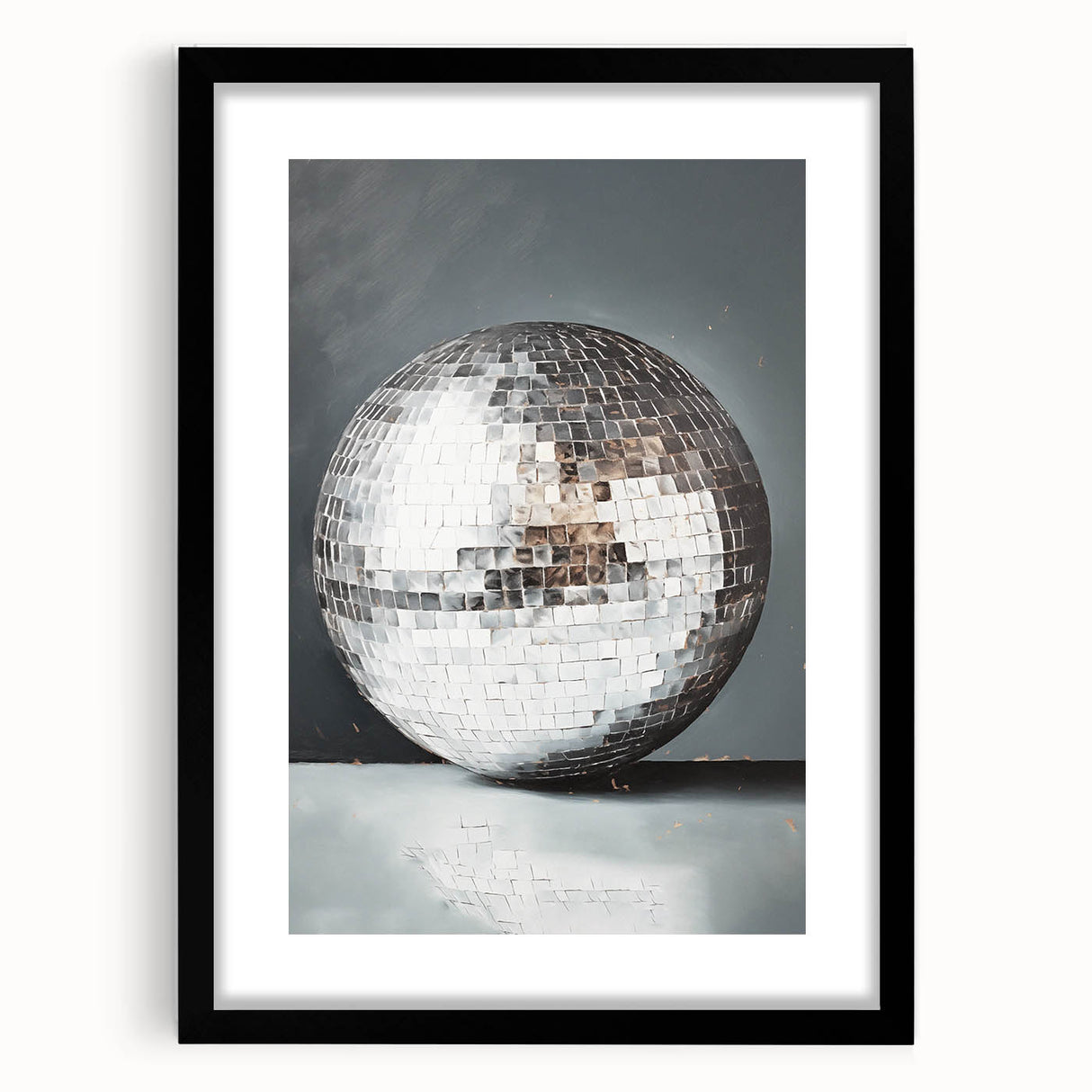 Silver Disco Ball Reflection - New Year's Eve Wall Art Print