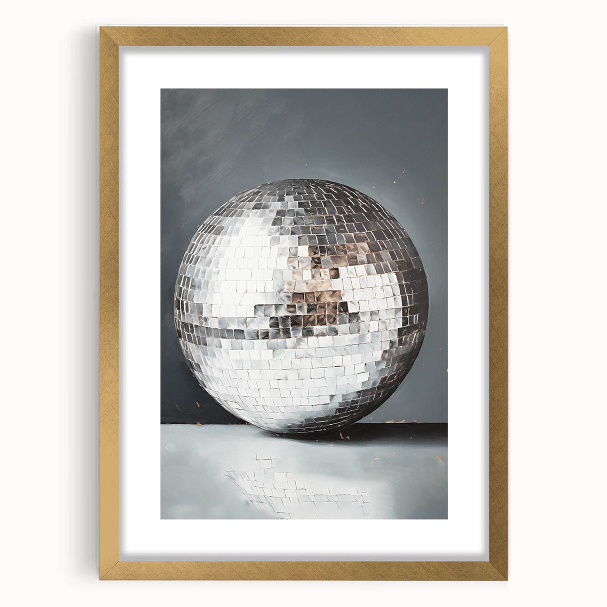 Silver Disco Ball Reflection - New Year's Eve Wall Art Print