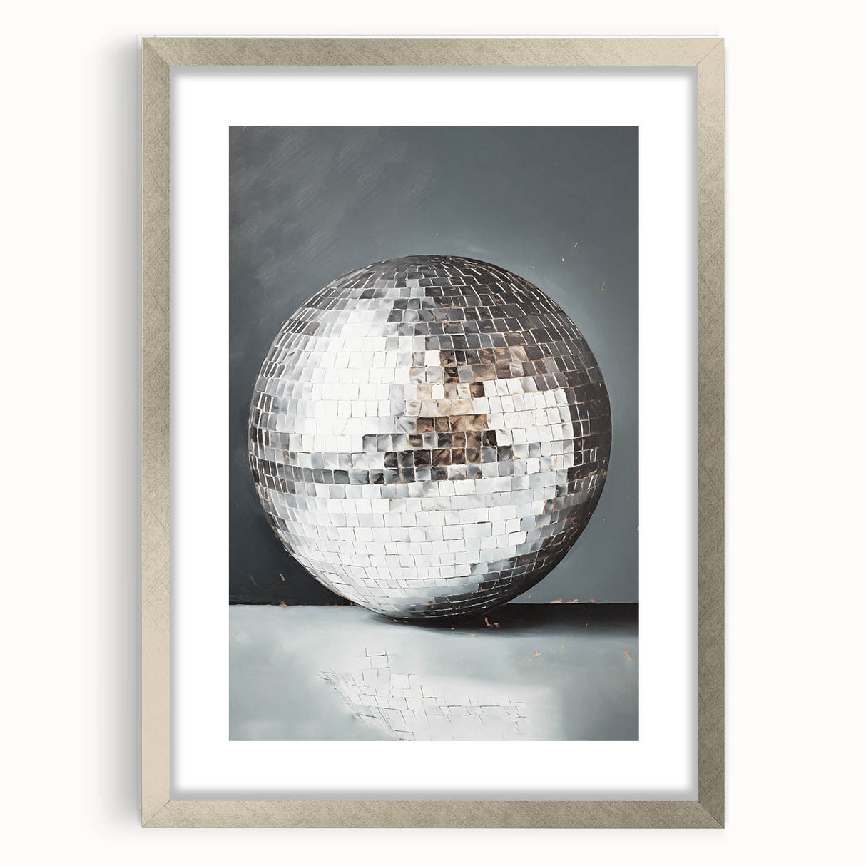 Silver Disco Ball Reflection - New Year's Eve Wall Art Print