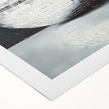 Silver Disco Ball Reflection - New Year's Eve Wall Art Print