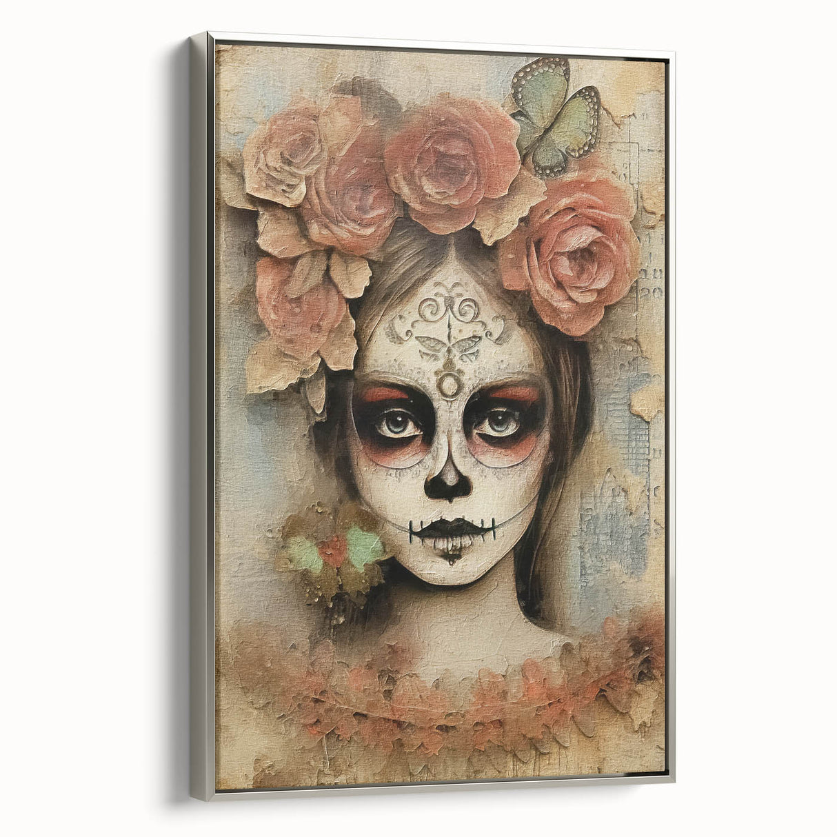 Butterfly Catrina Portrait – Día de los Muertos Canvas Art