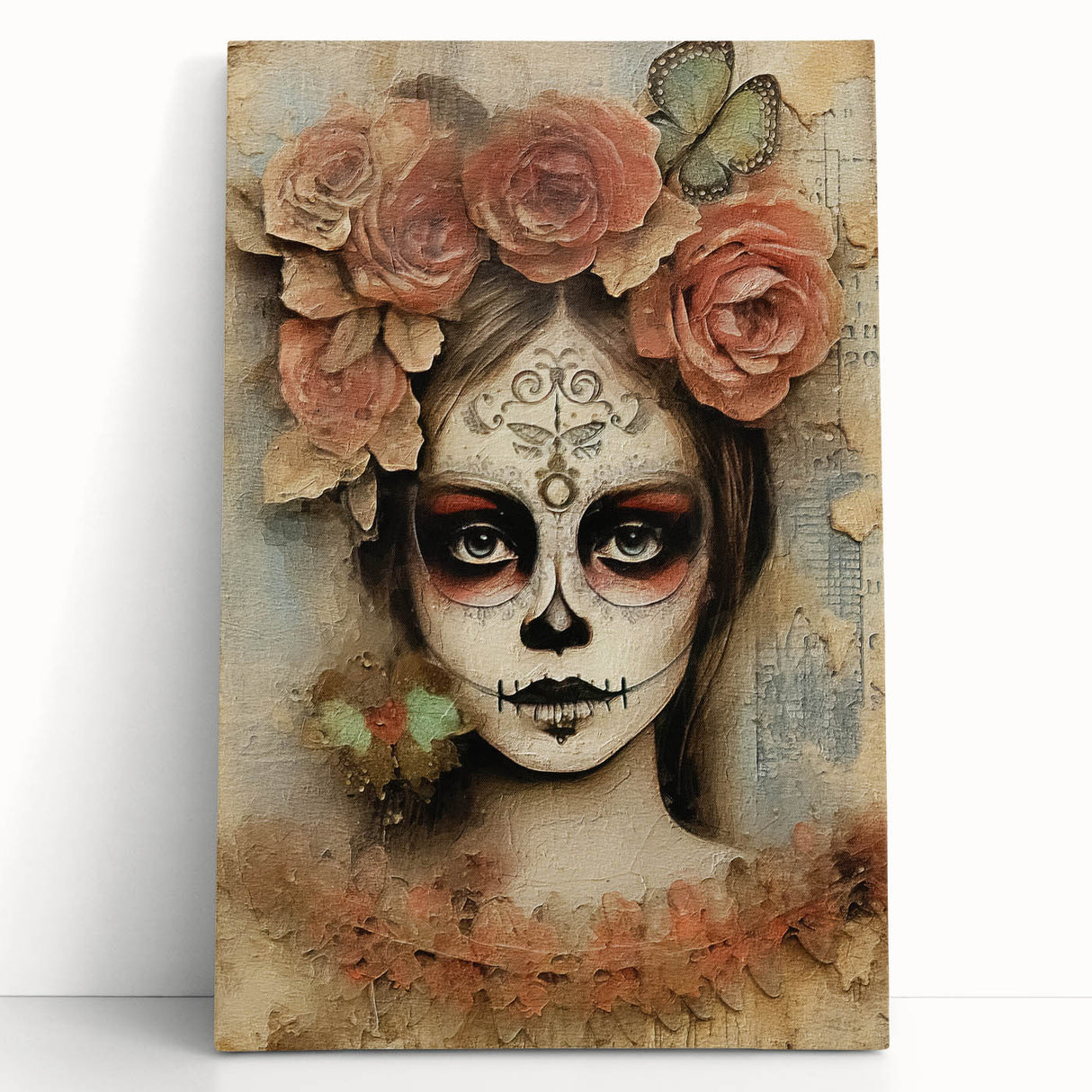 Butterfly Catrina Portrait – Día de los Muertos Canvas Art