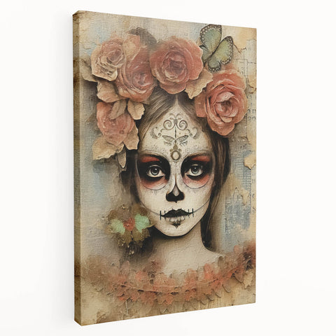 Butterfly Catrina Portrait – Día de los Muertos Canvas Art