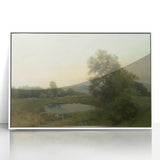 A Landscape with a Swamp - Tranquil Impressionist Art by Lajos Csordák