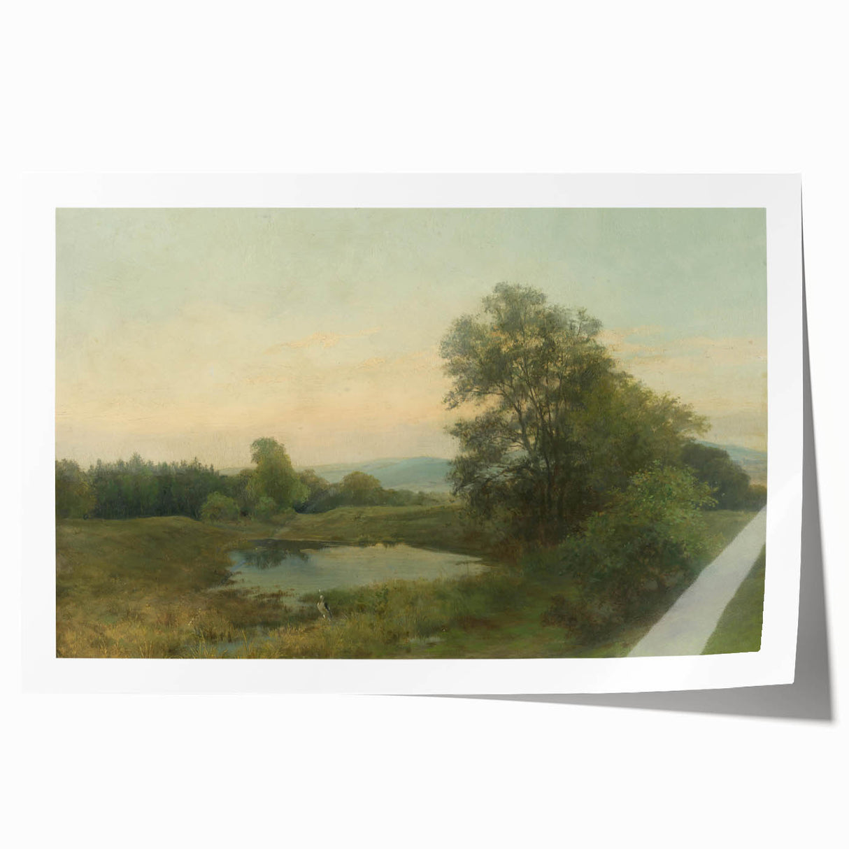 A Landscape with a Swamp - Tranquil Impressionist Art by Lajos Csordák