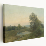 A Landscape with a Swamp - Tranquil Impressionist Art by Lajos Csordák