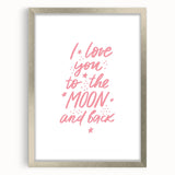 I Love You to the Moon Girls Room Wall Art – Nursery Print
