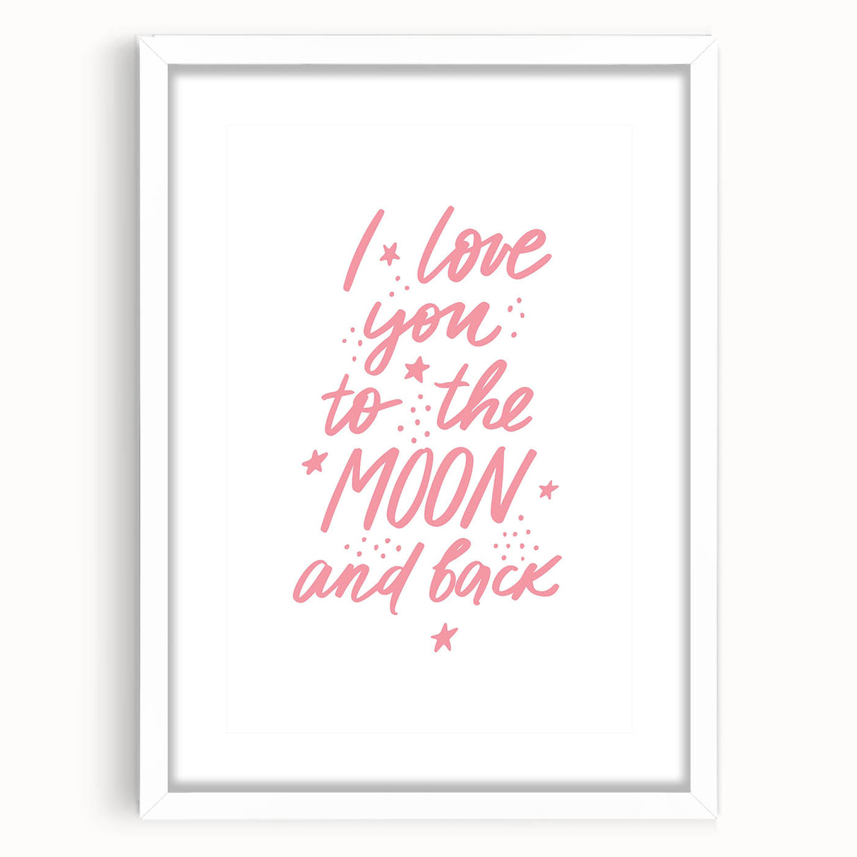 I Love You to the Moon Girls Room Wall Art – Nursery Print