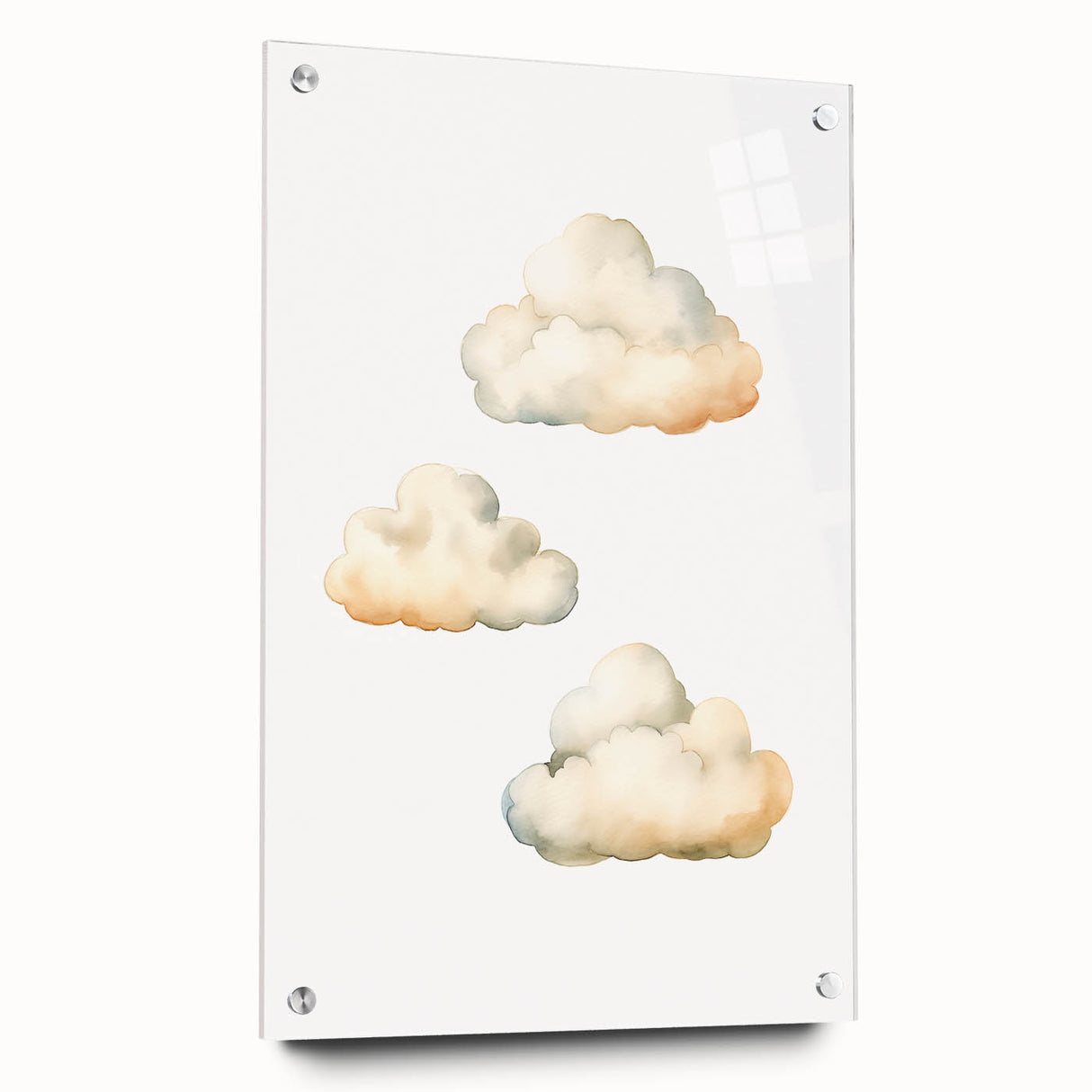 Dreamy Watercolor Clouds Nursery Wall Art - Baby Room Decor
