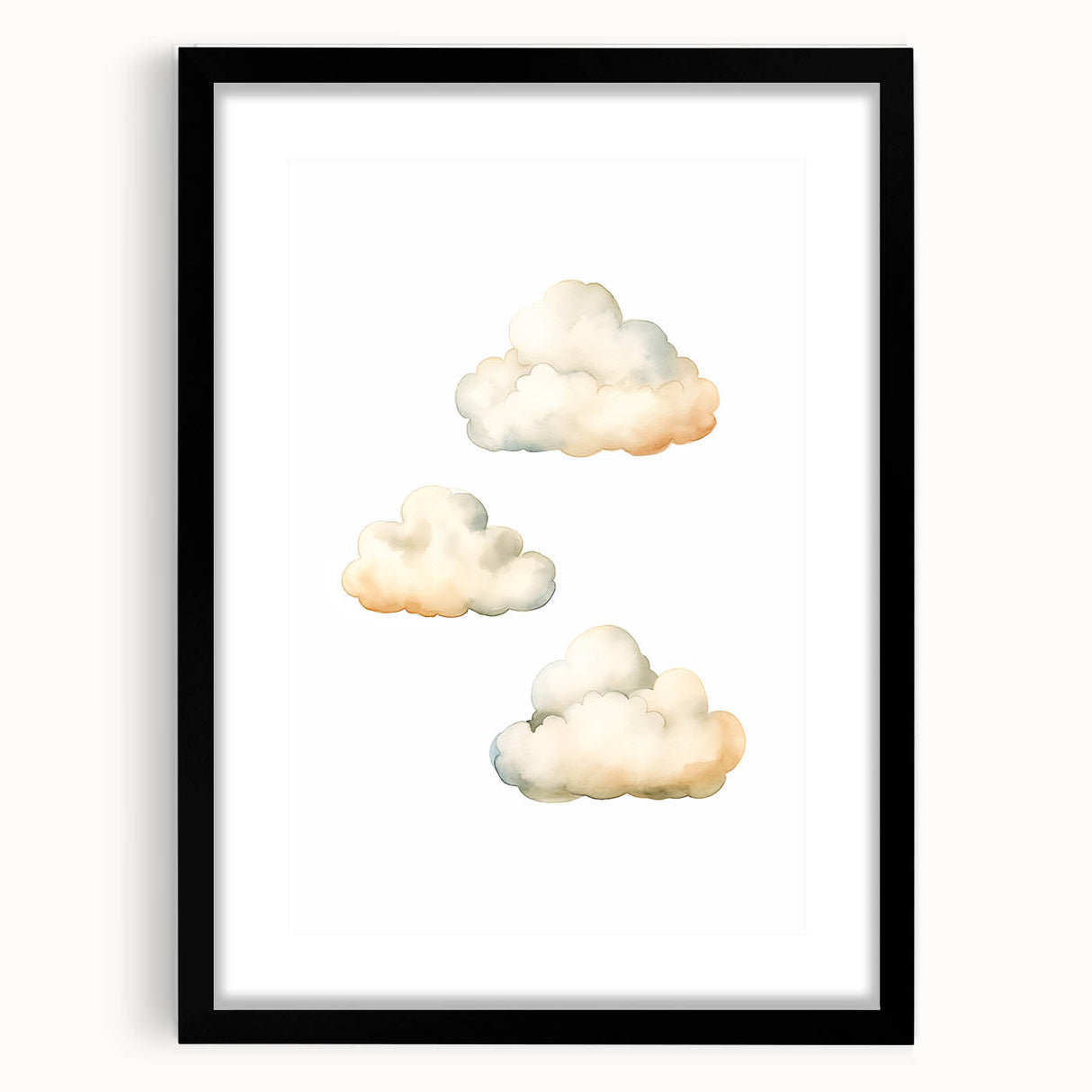 Dreamy Watercolor Clouds Nursery Wall Art - Baby Room Decor