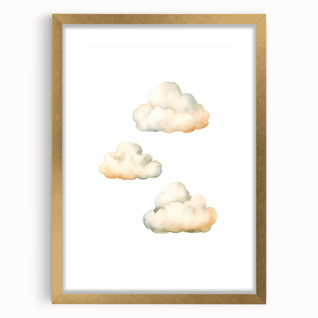 Dreamy Watercolor Clouds Nursery Wall Art - Baby Room Decor