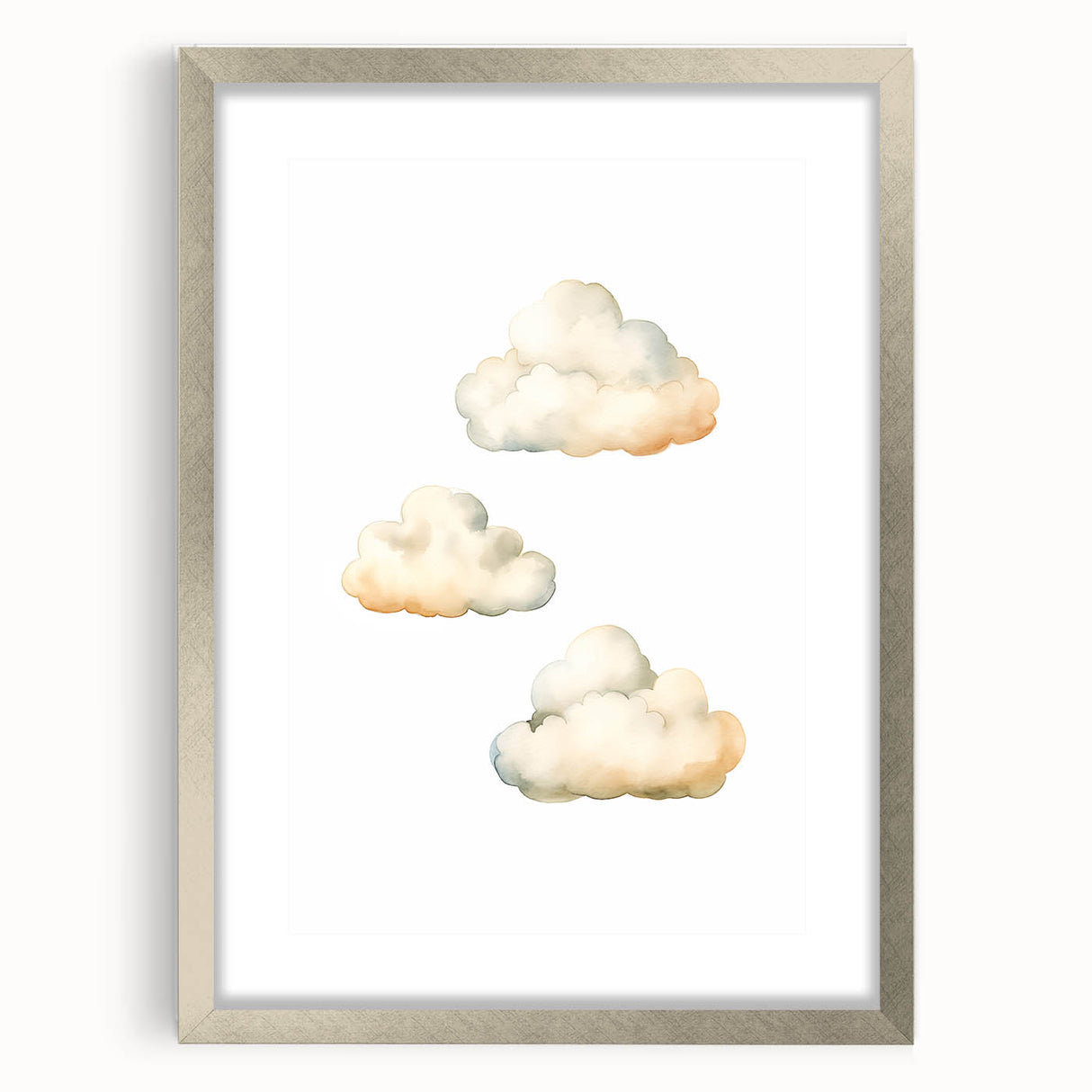 Dreamy Watercolor Clouds Nursery Wall Art - Baby Room Decor