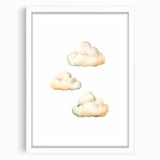 Dreamy Watercolor Clouds Nursery Wall Art - Baby Room Decor