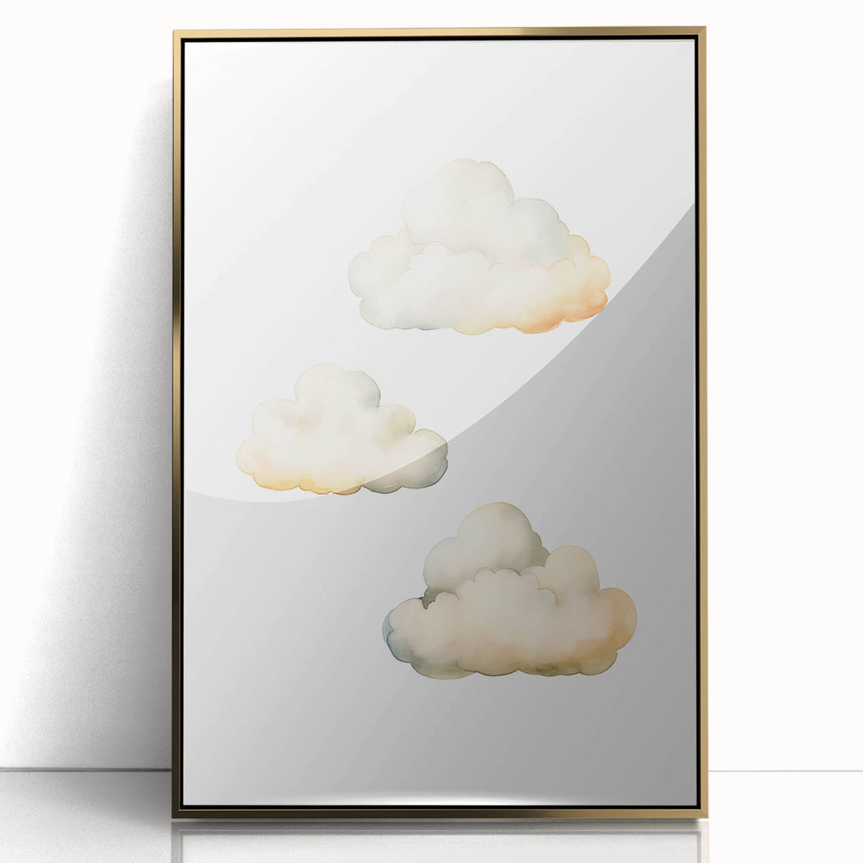 Dreamy Watercolor Clouds Nursery Wall Art - Baby Room Decor