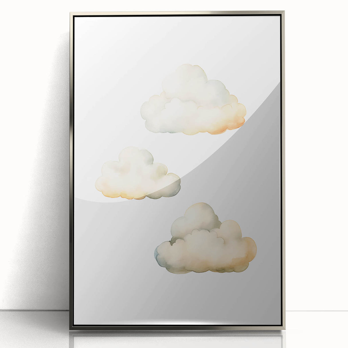 Dreamy Watercolor Clouds Nursery Wall Art - Baby Room Decor