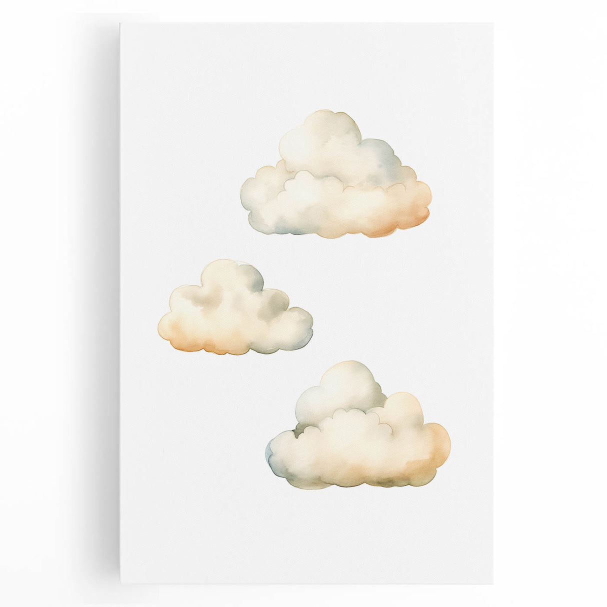Dreamy Watercolor Clouds Nursery Wall Art - Baby Room Decor