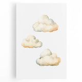 Dreamy Watercolor Clouds Nursery Wall Art - Baby Room Decor
