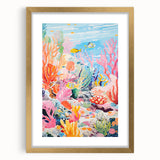 Acrylic Glass Art for Kids - Vibrant Coral Reef Nursery Print
