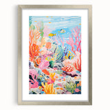 Acrylic Glass Art for Kids - Vibrant Coral Reef Nursery Print