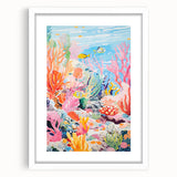 Acrylic Glass Art for Kids - Vibrant Coral Reef Nursery Print
