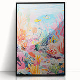 Acrylic Glass Art for Kids - Vibrant Coral Reef Nursery Print