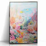 Acrylic Glass Art for Kids - Vibrant Coral Reef Nursery Print