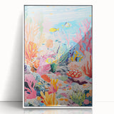 Acrylic Glass Art for Kids - Vibrant Coral Reef Nursery Print