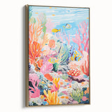Acrylic Glass Art for Kids - Vibrant Coral Reef Nursery Print