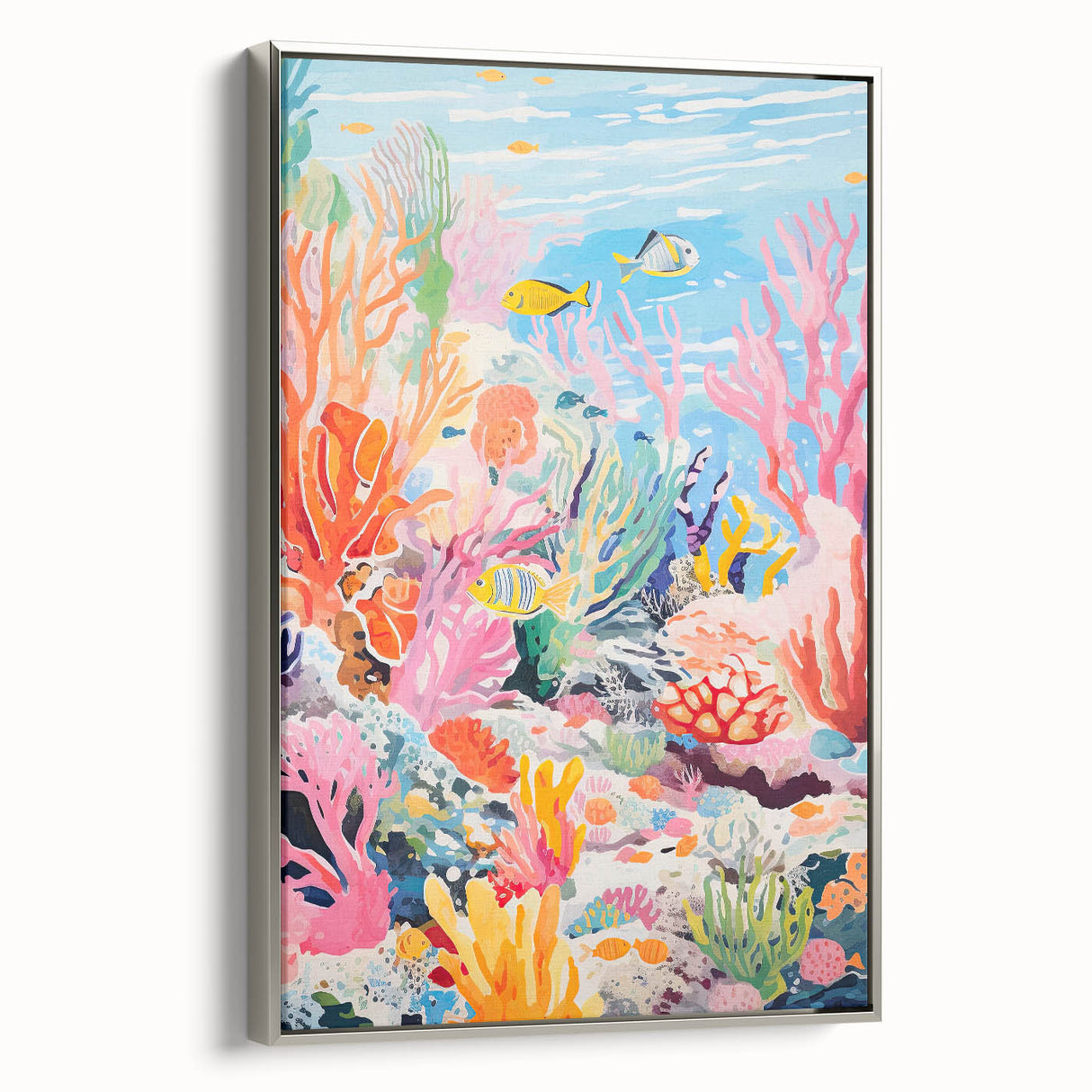 Acrylic Glass Art for Kids - Vibrant Coral Reef Nursery Print