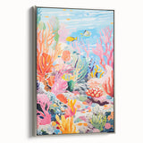 Acrylic Glass Art for Kids - Vibrant Coral Reef Nursery Print