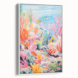 Acrylic Glass Art for Kids - Vibrant Coral Reef Nursery Print